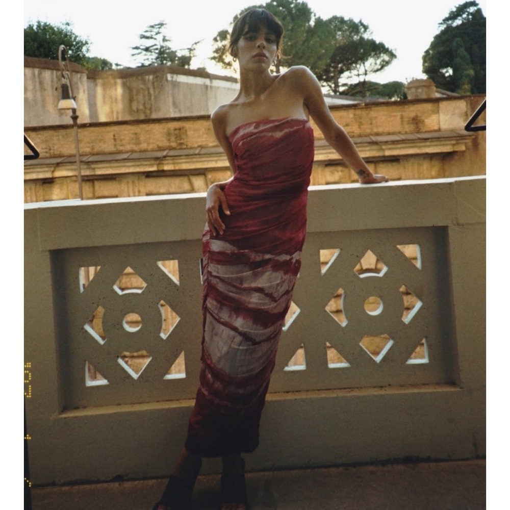 PRINTED MIDI DRESS - Picture 2 of 5